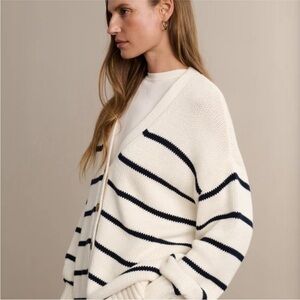 Jenni Kayne Chloe Ivory and Navy Striped Cardigan